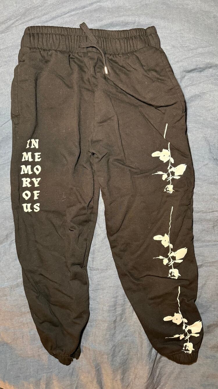 Mary Wyatt Black Rose Sacred Heart Sweatpants Size XS
